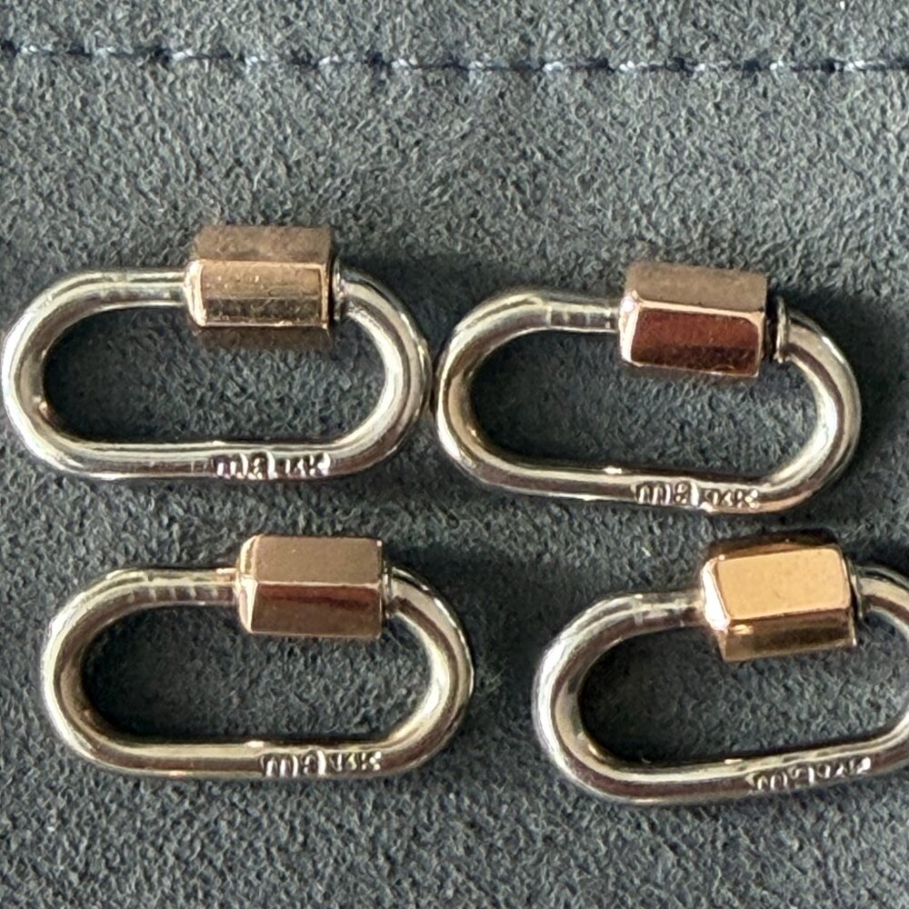 Marla Aaron White Gold BABYLOCK with RoseGold Closure 14kt - Picture 2 of 4